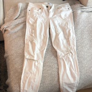 White distressed designer denim
